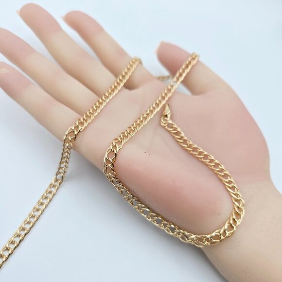 "Slim Rose Gold Curb Chain Necklace for Men & Women, 23.6 Inch Length, XPNL0088 - Picture 10 of 12